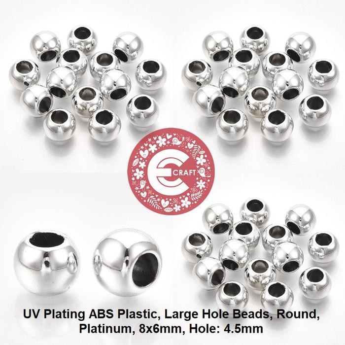 ```````] MANIK-MANIK CCB LUBANG BESAR UV Plating ABS PLASTIC BEADS