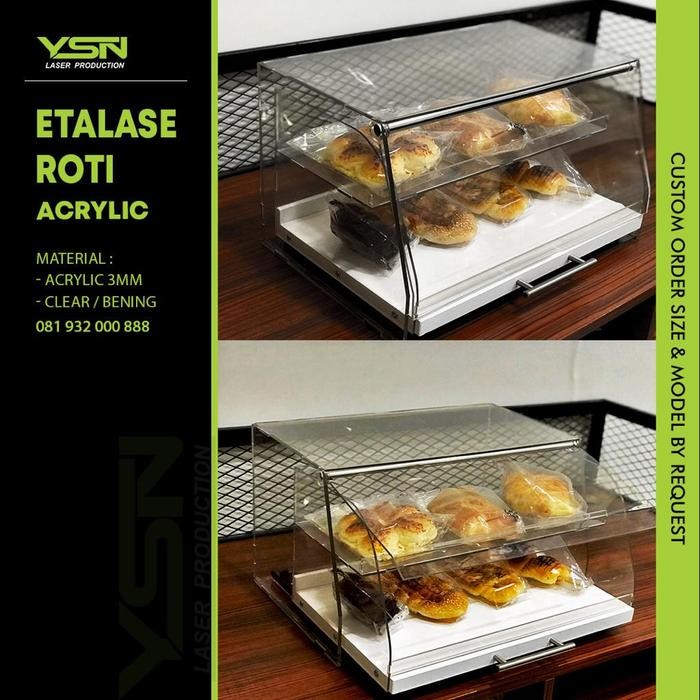 Ready Etalase Acrylic Display Roti Etalase Roti Akrilik Etalase Makanan