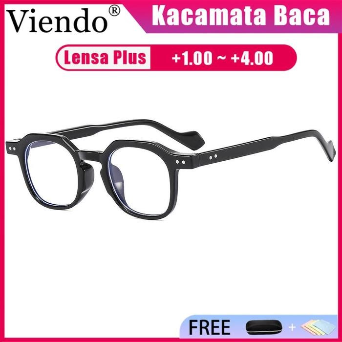 DISKON Viendo Kacamata Baca Plus Wanita Pria Cowok Fashion Fr Kacamata Optik Anti Radiasi kaca mata