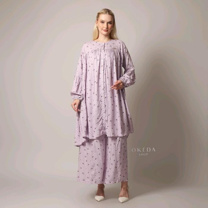 OkedaShop - MALAYA SET BUTTON - Setelan Celana Haniyah Arabian Polos Kancing