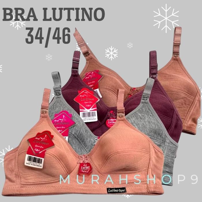 ORIGINAL 3pcs / 6pcs BH Lutino / BH Tanpa Busa / BH Wanita Dewasa Jumbo / BH Sport Tanpa Kawat / BH