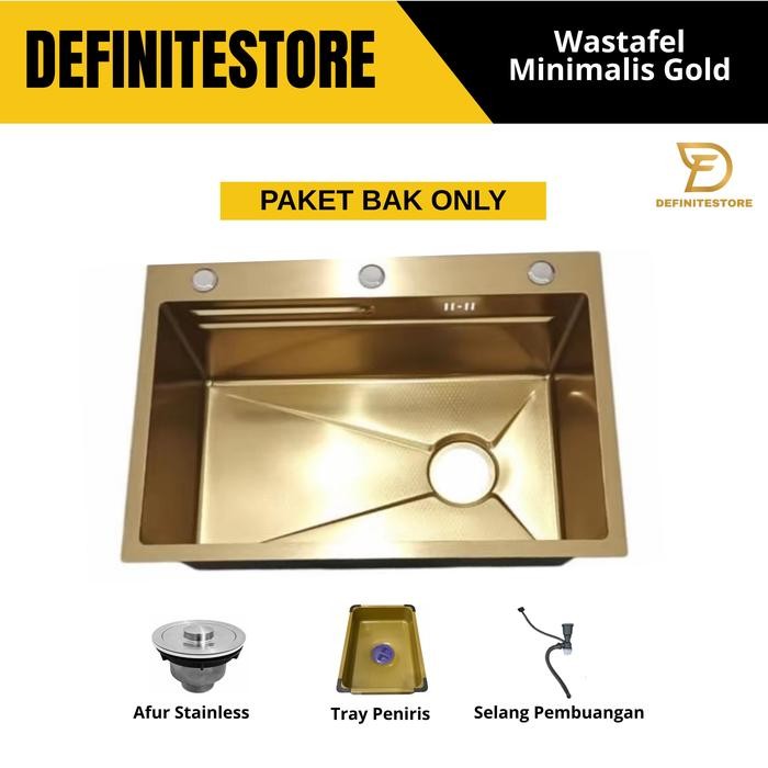 jvat- Kitchen Sink 1 Lubang Wastafel Cuci Piring 1 Lubang Bak Cuci Piring 1 Lubang Stainless