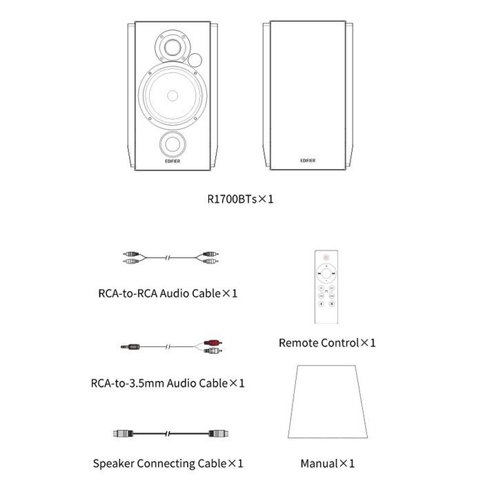 27r7- Edifier R1700Bts 2.0 Active Bookshelf Speaker R1700 Bts R 1700 Bts 1700Bts
