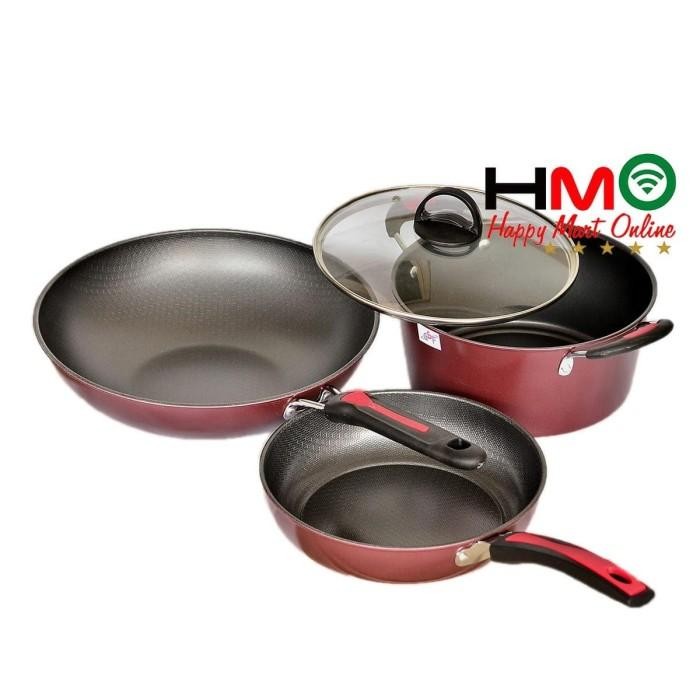 Panci Set Wajan Set Teflon Anti Lengket GSF 4 Pcs Set GSF-2429 GSF2429