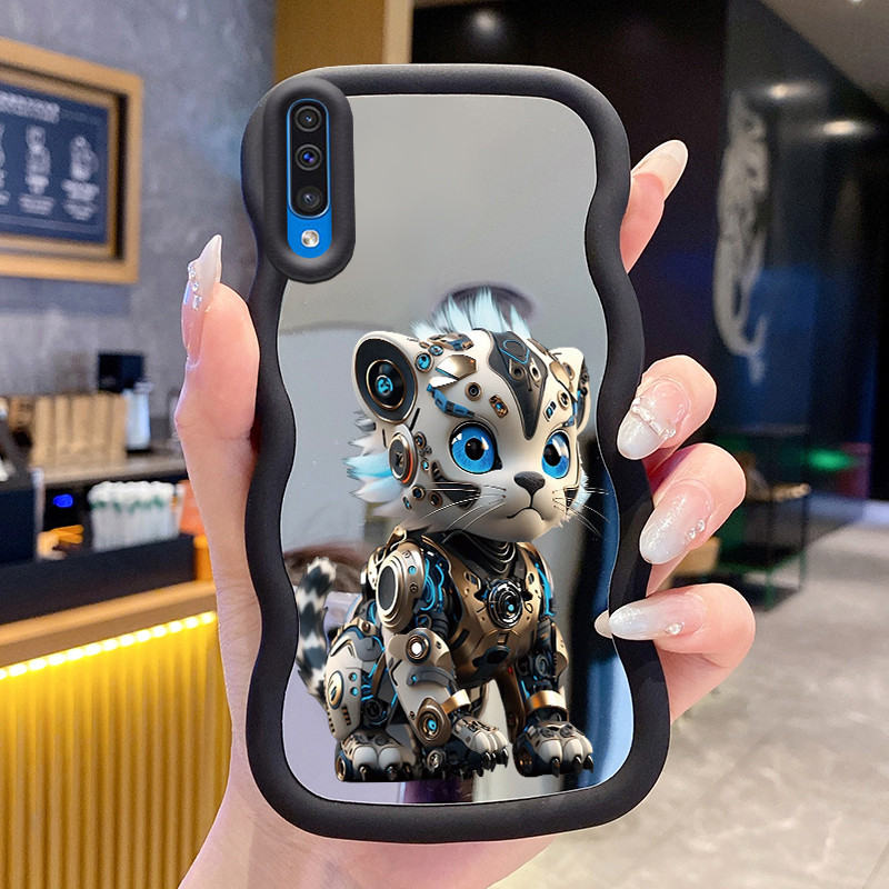 Casing Untuk Samsung A50 A50s A30s Case Casing Harimau Kartun Pola HP Cesing Macaron Kasing Mirror S
