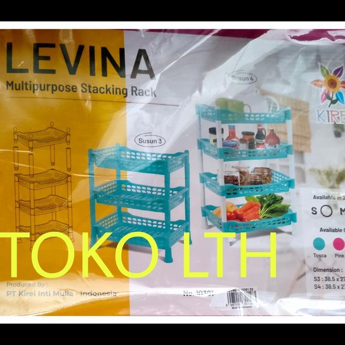 RAK DAPUR SUSUN 3 PLASTIK SERBAGUNA KERANJANG BUMBU TINGKAT PORTABEL