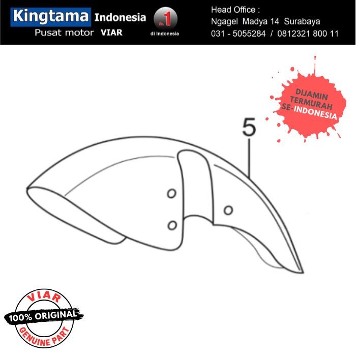 FR FENDER / SPAKBOR DEPAN SEPEDA LISTRIK RODA TIGA VIAR TIPE ER1 / RE3