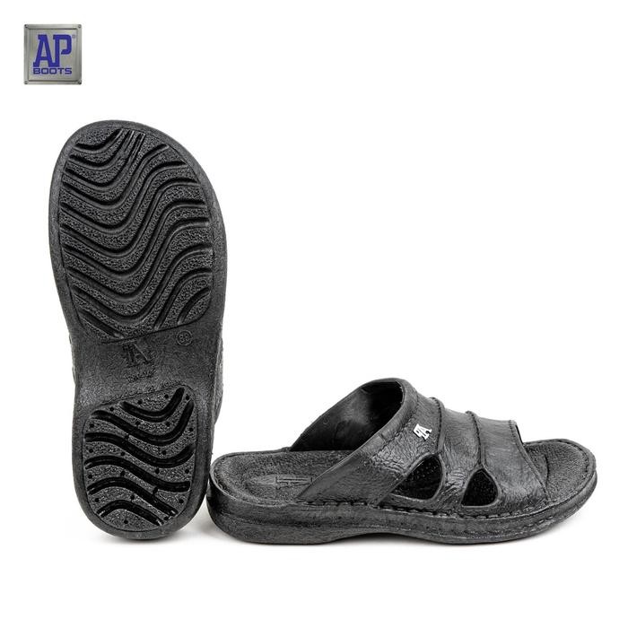 fwxh-Ap Boots 987 Hitam - Sandal Selop Karet Sendal Pria