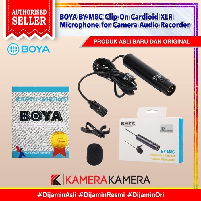 BY-M8C Pro Clip-On Cardioid XLR microphone for Camera Audio Recorder