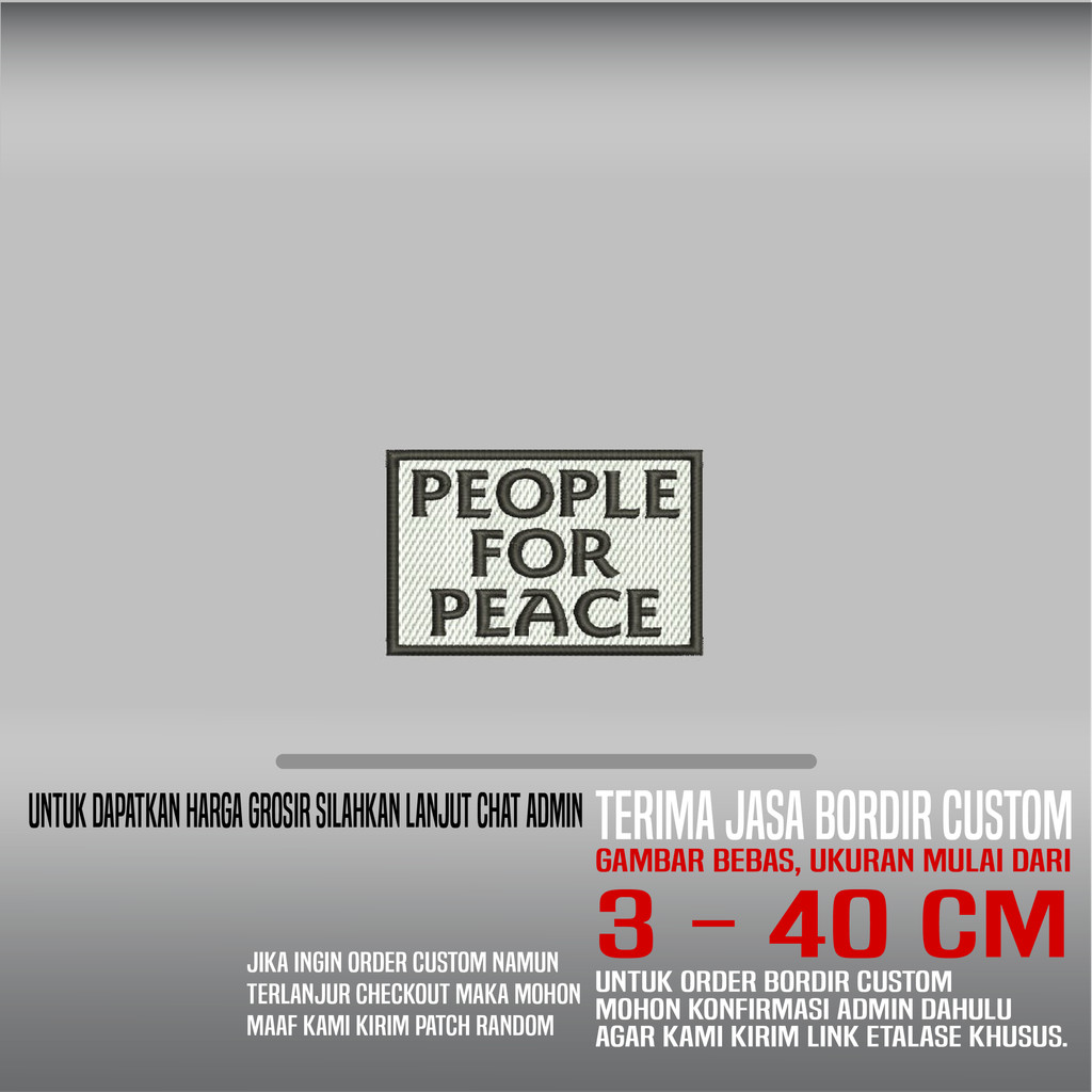 PEOPLE FOR PEACE PATCH BORDIR LOGO/EMBLEM | HDP-497
