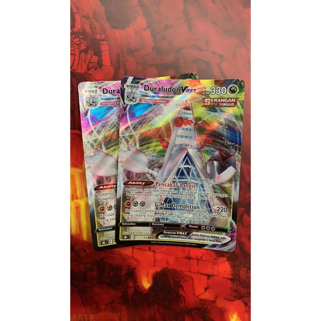 j225- Duraludon Vmax Holo Kartu Pokemon Tcg Indonesia Vmax Climax Card