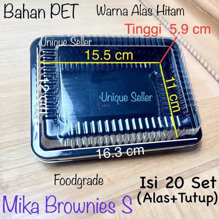 BelanjaHemARt- [Isi20] Mika Brownies S Kecil Pink Alas+Tutup / Mika Bento Tanpa Sekat / Mika Snack /