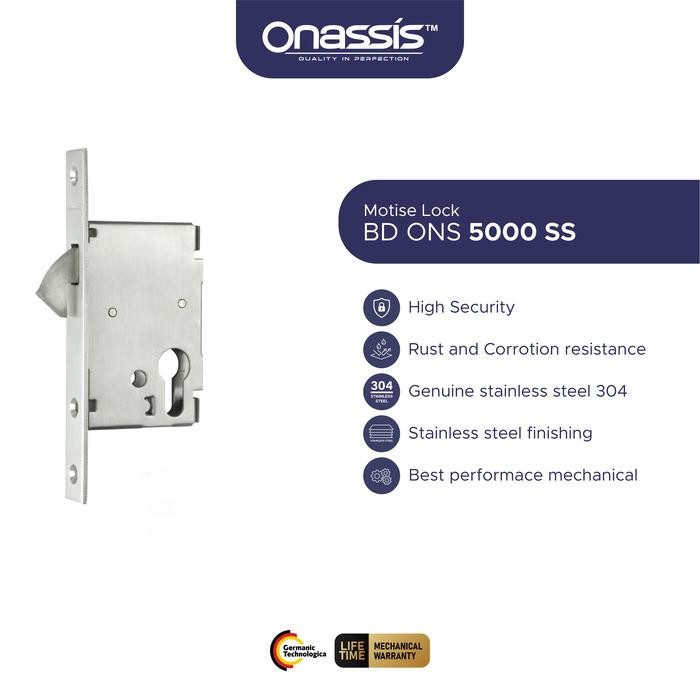 (Promo) Onassis Motise Lock BD ONS 5000 SS Kunci Kualitas Stainless Steel 304 Tahan Karat & Karat