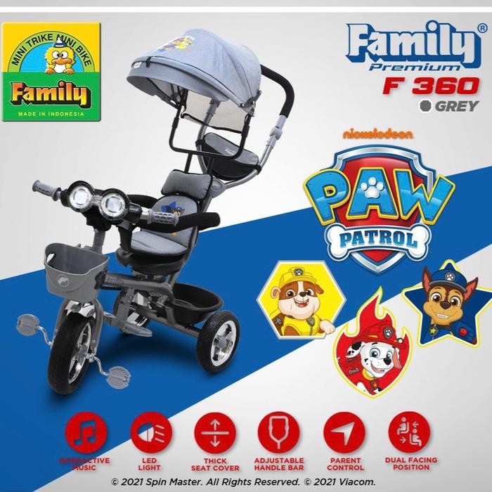 riml- Sepeda Anak Roda Tiga 3 Family Baby Tricycle F360H F-360H Sepeda Anak Dorongan