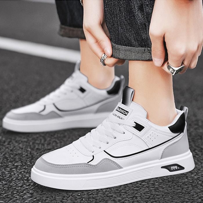 Keeping Sepatu Pria Putih Sneakers Cowok Keren Sekolah Sports Running Shoes Trendy Terbaru Sepatu