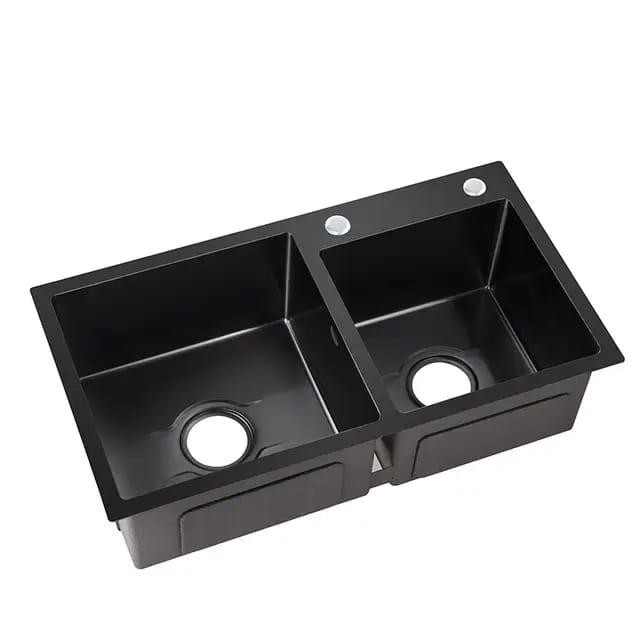 KITCHEN SINK STAINLES 2 LUBANG/BAK CUCI PIRING STAINLES SUS 304