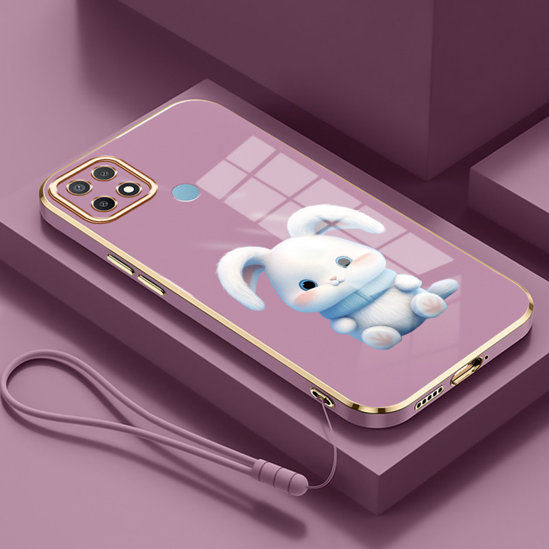 Casing Untuk OPPO A15 A15s A35 4G Case Casing HP Softcase Tali gantungan berlapis silikon mewah Kasi