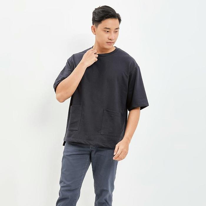 Sale Kaos Oversize Pria Wanita Pocket Park Ovs Tery 260 Crew Tsp Navy Terlaris