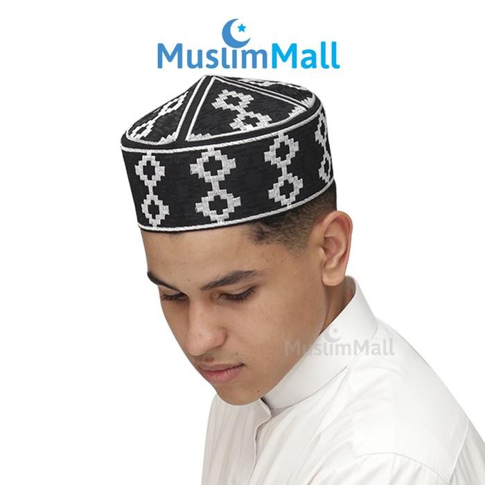 DISKON Peci Songkok Hitam Bordir Motif Batik Tenun Lombok Berkualitas READY STOCK
