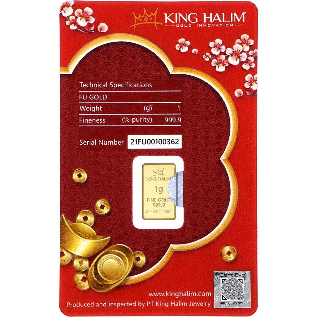 Logam Mulia Emas King Halim 1Gr- Fu