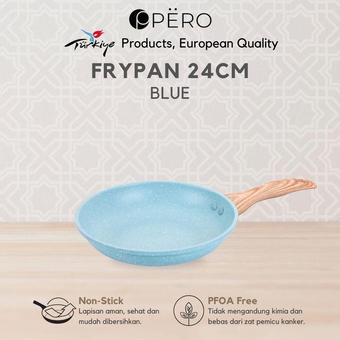 [ASHANTY] Pero Frypan 24cm Nonstick Granite Wooden Handle/ Wajan Tanpa Minyak