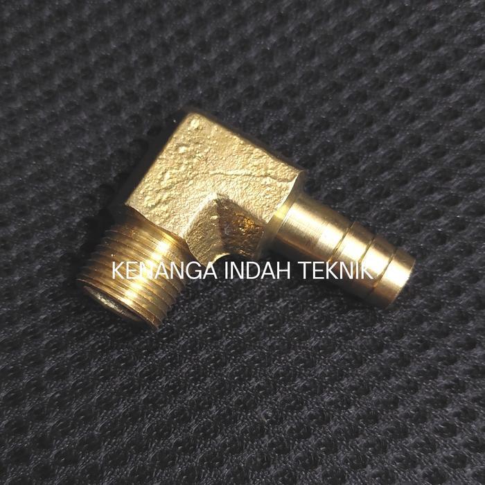 NEPEL SELANG L DRAT LUAR 3/8" X 10MM HOSE SELANG KUNINGAN / BRASS