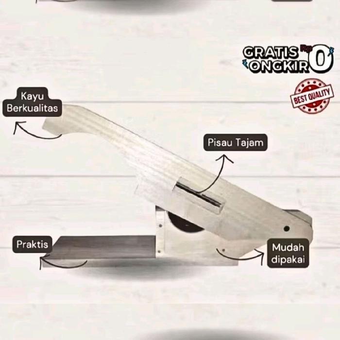 Serutan Singkong Keripik Duduk Kayu Pisau Tajam Serbaguna Cocok Usaha Keripik & Dapur Kitchenware