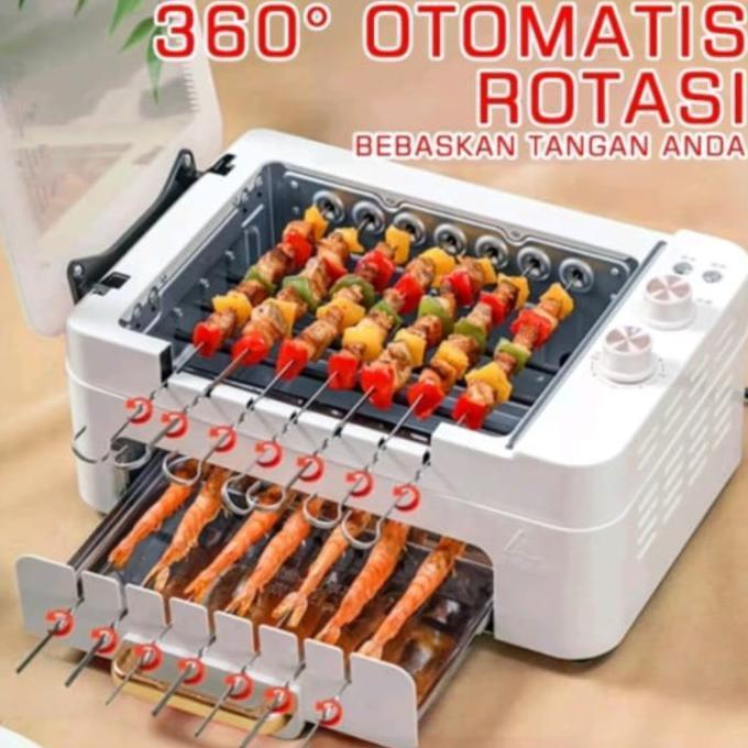 ALAT PEMANGGANG SATE OTOMATIS PUTAR OVEN GRILL KEBAB BBQ HOTPOT SKEWER #gratisongkir