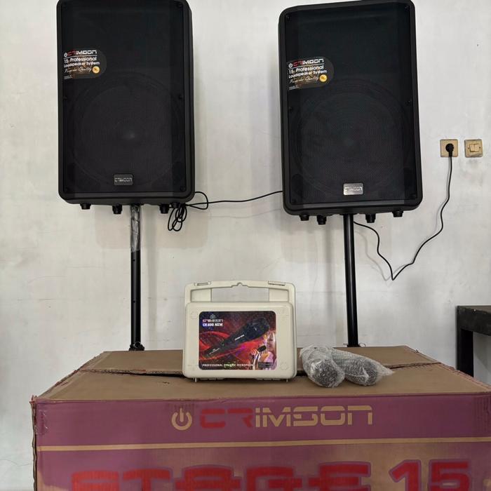 Paket Speaker Aktif & Pasif 15 "Crimson STAGE 15 CR-15 / STAGE 15 CR15