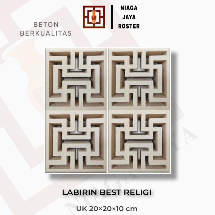 Roster Beton Minimalis. Loster labirin,UK 20x20x10cm, Ventilasi udara