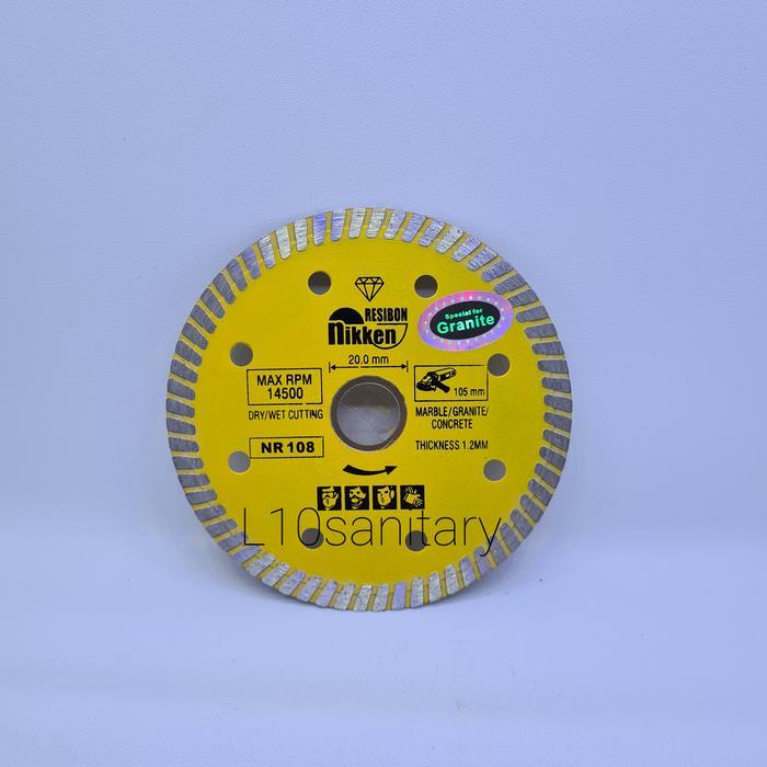 "New" Diamond Wheel Nikken Resibon Turbo Pisau Potong Granit Nikken turbo 4"