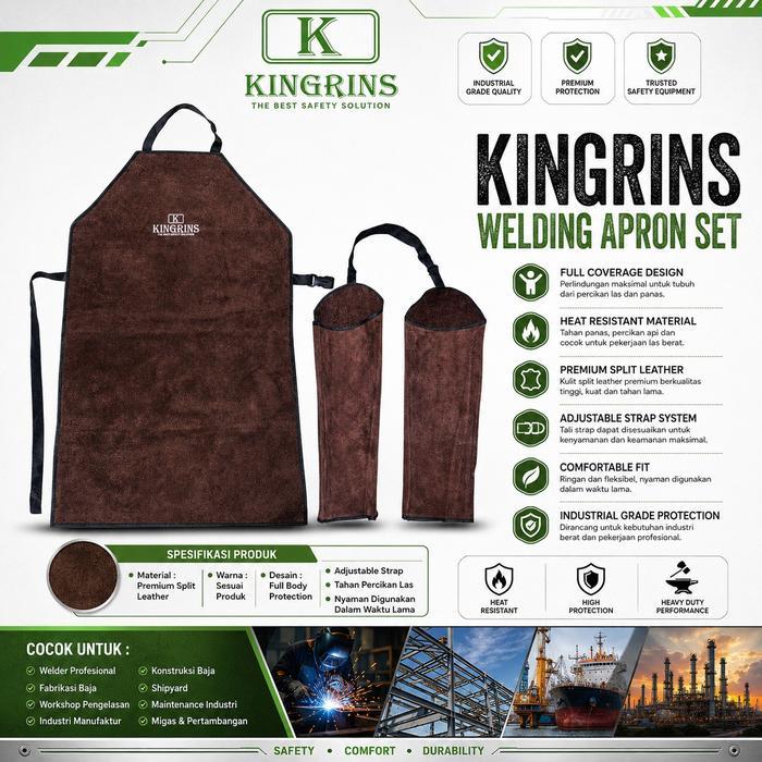 Apron Welding Kulit Set / Apron Las Kulit Set / Apron Kulit Diskon Sale