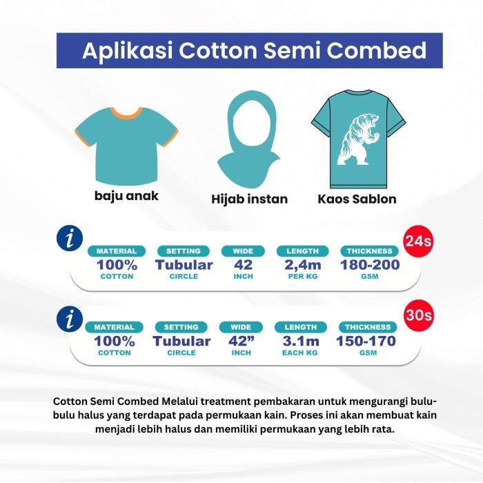 Bahan Kaos Cotton Semi Combed 24s 0,5 Kg Hitam