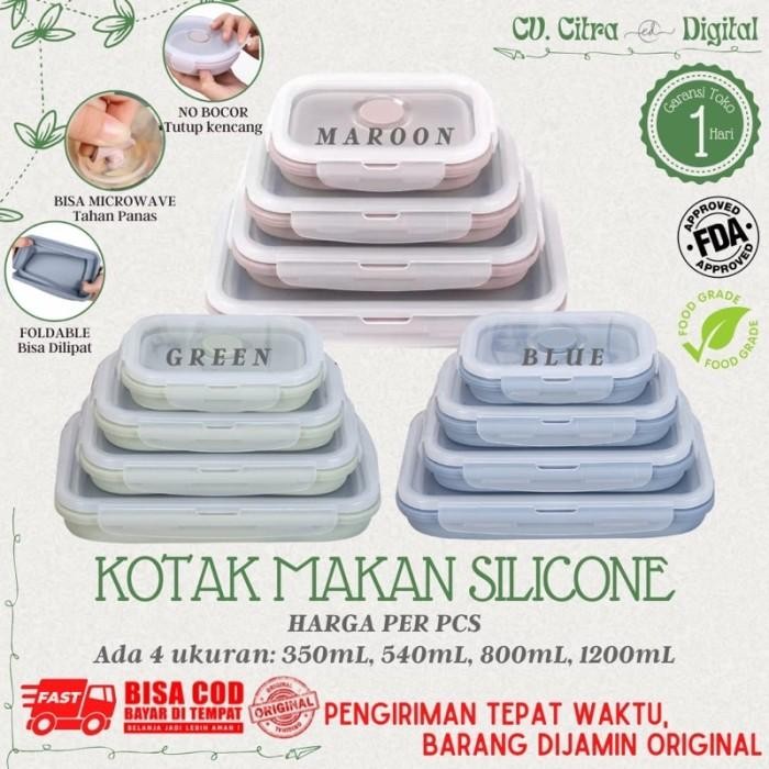 Tempat Makan / Kotak Bekal Lipat / Kotak Makan Praktis