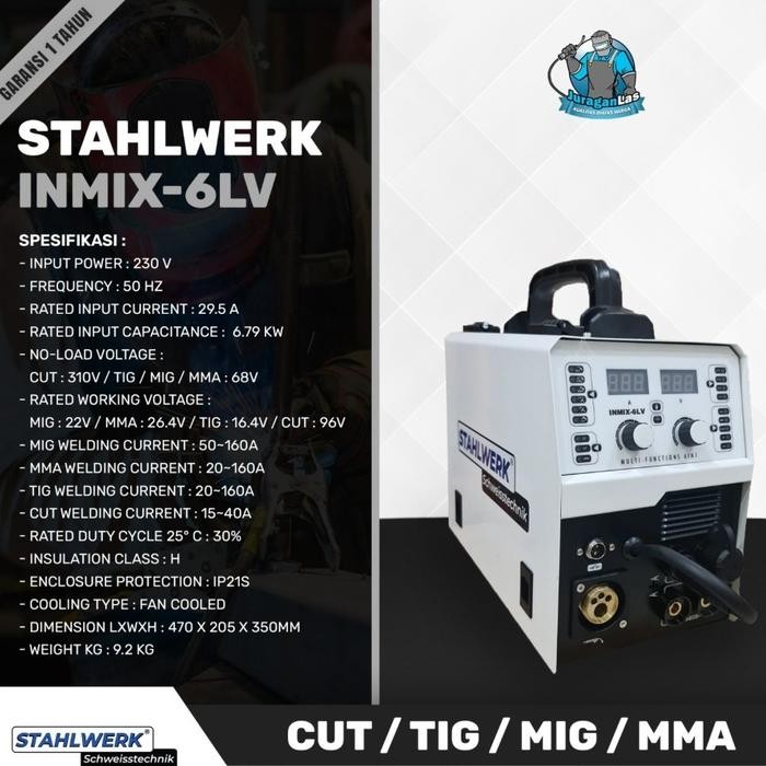 Stahlwerk Inmix-6Lv Mig Tig Cut & Mma Welding Machine