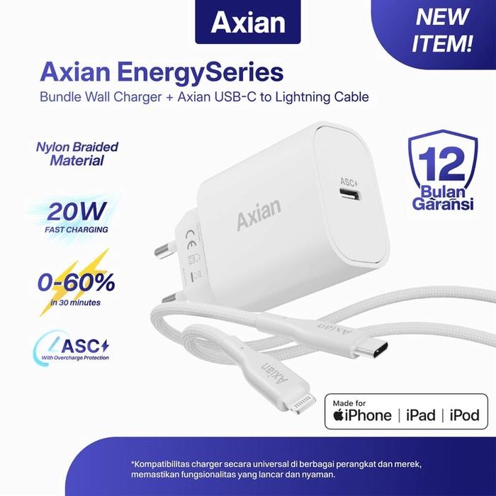 franzbosse - AXIAN EnergySeries Charger iPhone 20W Bundle Adaptor + Kabel USB-C to Lightning Fast