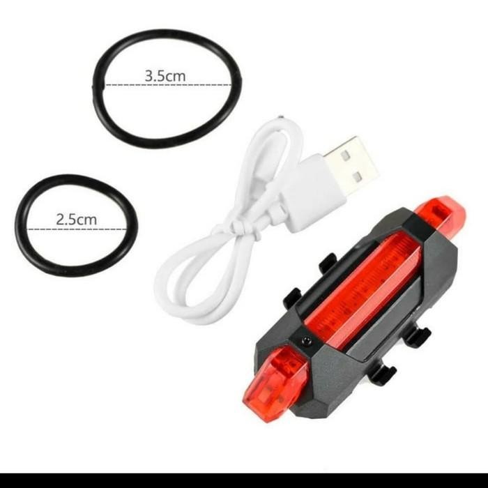 Lampu Sepeda LED Belakang USB Rechargeable aksesoris gowes