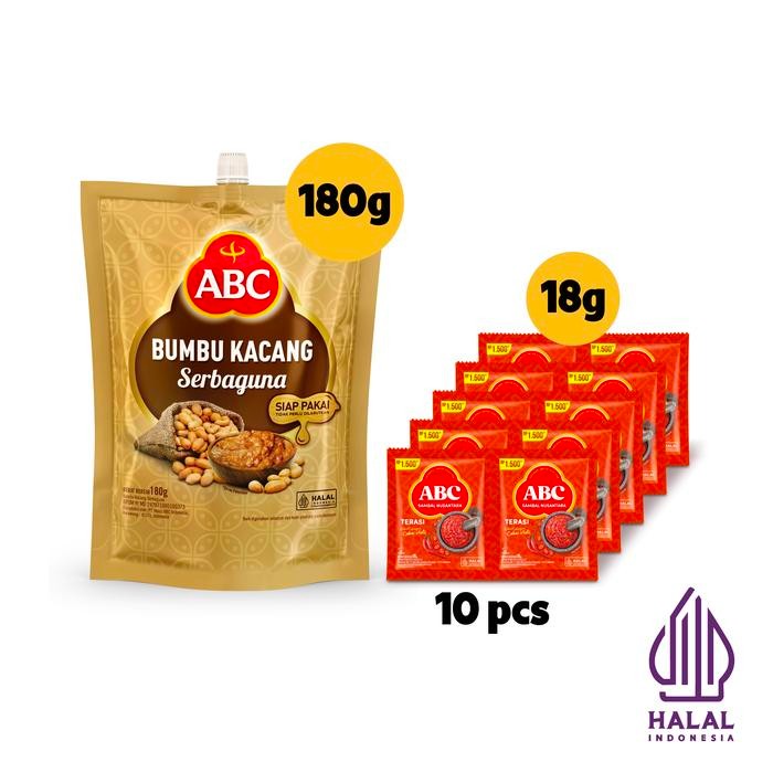 

Stok Baru ABC Bundling Bumbu Kacang Serbaguna 180 g & Sambal Nusantara Terasi 10 x 18 g