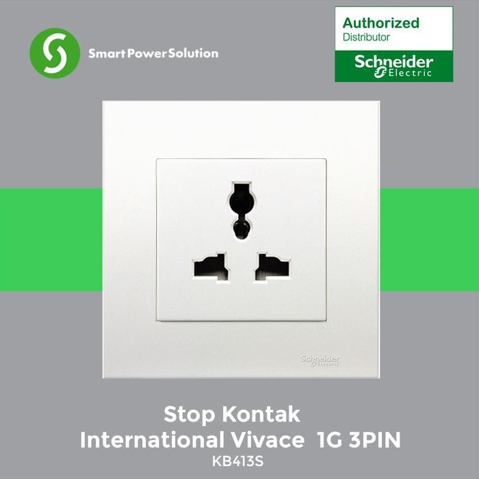 Schneider Stop Kontak Universal 3 Pin Vivace - KB413S
