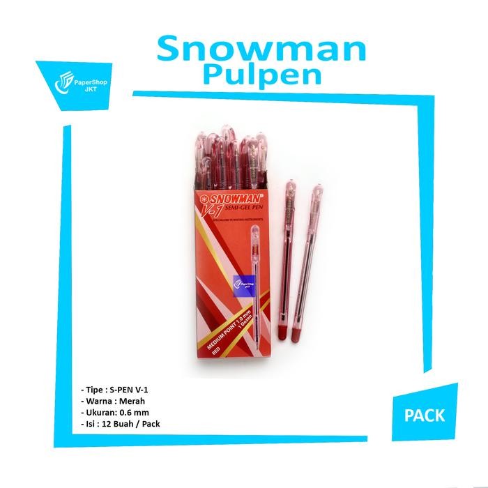 

SNOWMAN - Pulpen V1 Merah - Lusin