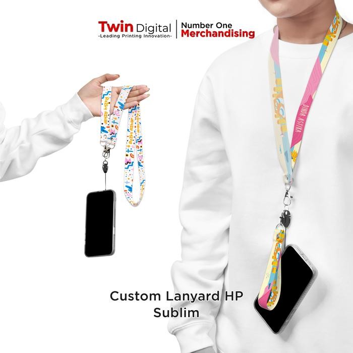 

Lanyard HP 2in1 Sublim 2 cm Souvenir Tali Leher Gantungan Handphone