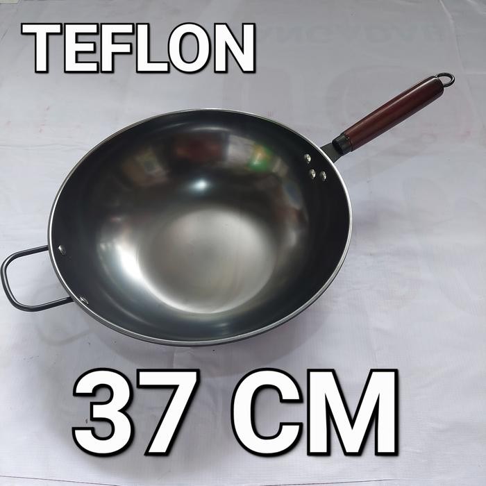 Wajan Kuali Penggorengan Teflon 37Cm Anti Lengket/Wajan Kuali Teflon