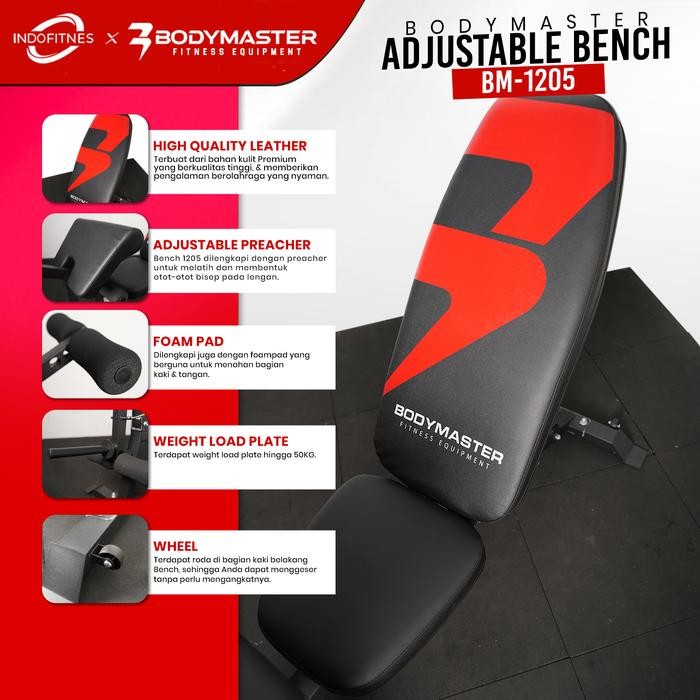 BODYMASTER ADJUSTABLE BENCH BM-1205HE - BANGKU KURSI SIT UP GYM FITNES