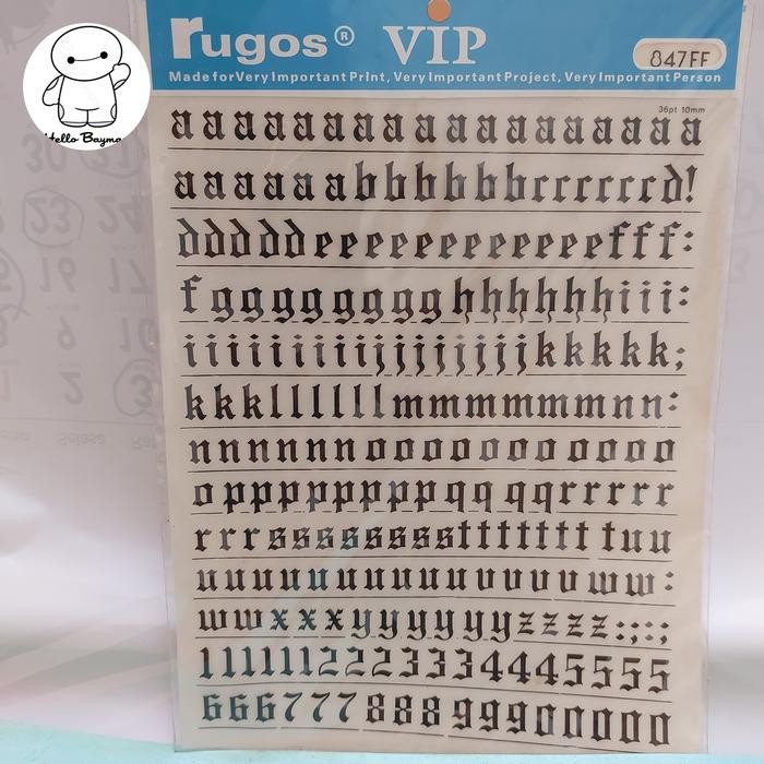 

RUGOS HURUF & ANGKA MERK VIP UKURAN 28 PT 7MM