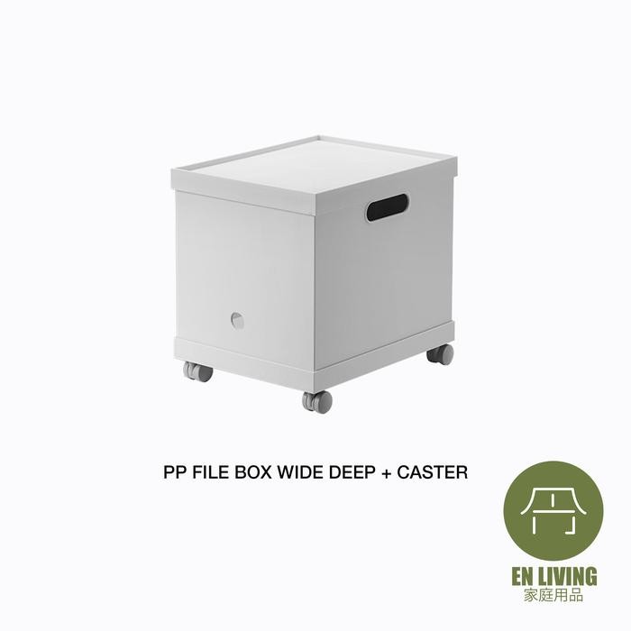 

EN LIVING PP FILE BOX WIDE DEEP + LID + CASTER / BOX FILE / KOTAK