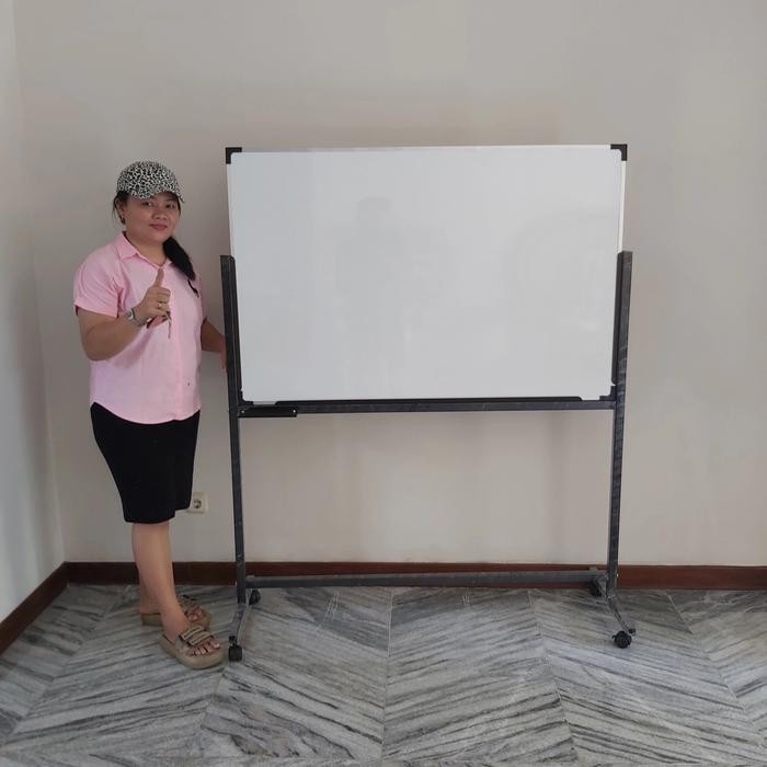 White Board Standing 60X90Cm Kaki Roda
