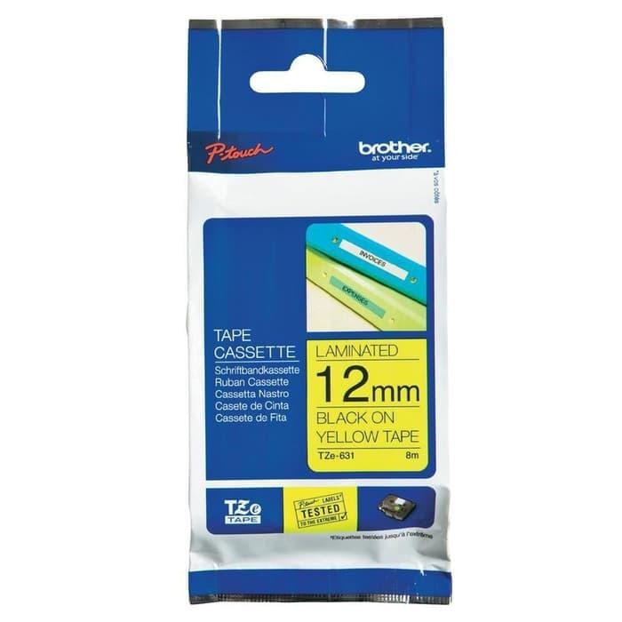 

Brother Label Tape Tze-631 Yellow On Black 12Mm