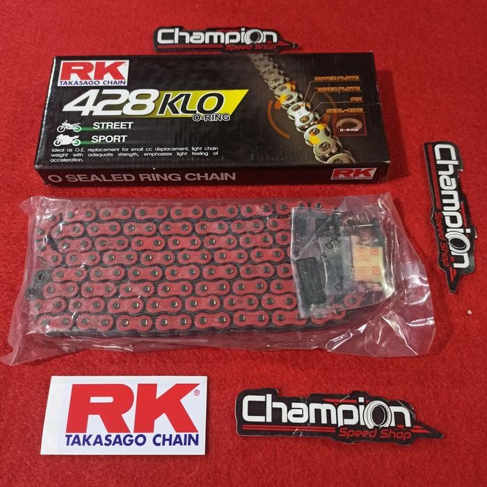 Rantai Rk Takasago Chain O-Ring Oring Klo 428-130L 428-130 428 Red