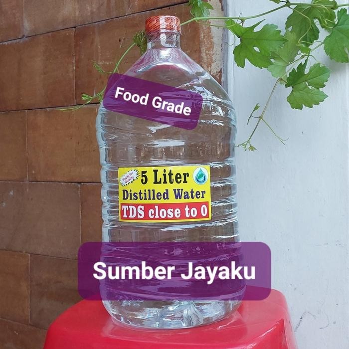 Aquades/Akuades/Aquadest/Airmurni(H2O) air destilasi 5 liter