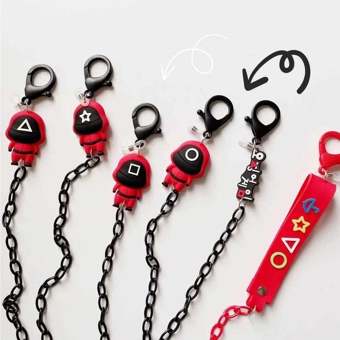 

JUAL tali masker mask strap masker kalung masker anak squid game boneka